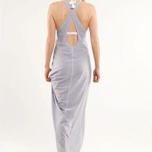 LULULEMON Heatwave Maxi Dress Wee Stripe White Fossil Beach Cover Summer size 8